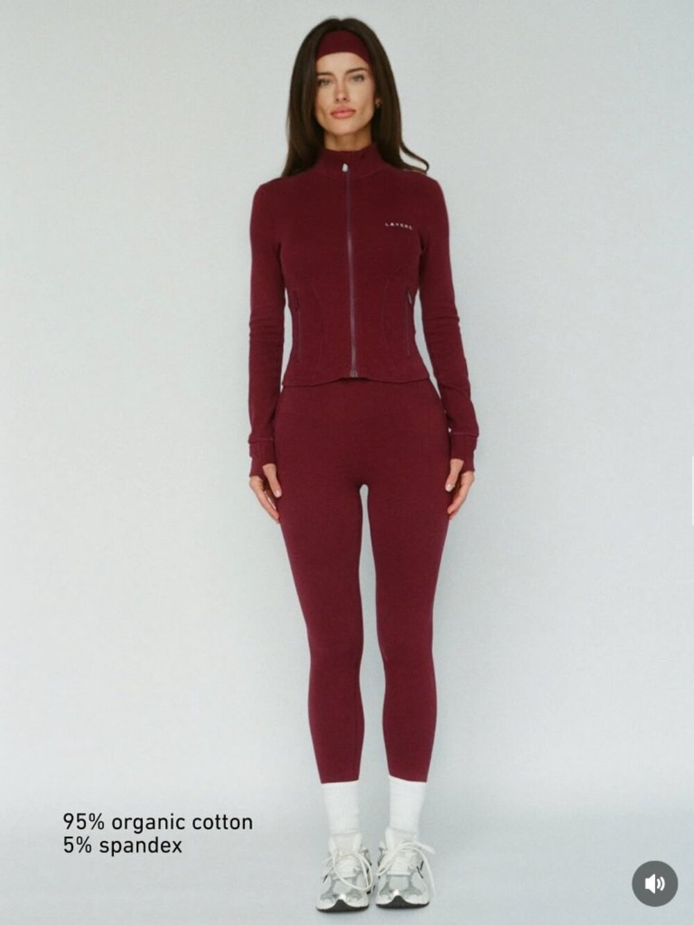 Layere organic cotton zip jacket XS cherry